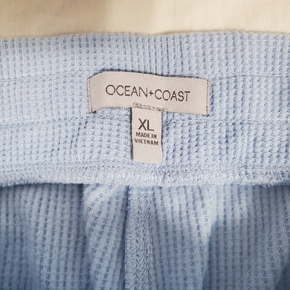Ocean + Coast Womens XL Blue Waffle Knit Thermal Pajama Set Shirt Pants FLAWS - Picture 16 of 16